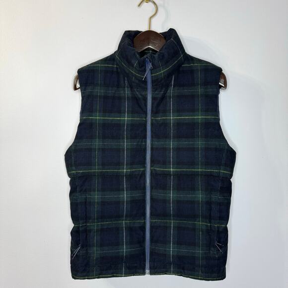 Vineyard Vines Performance Green Plaid Tartan Puffer Full Vest Men's S Preppy - Picture 2 of 12